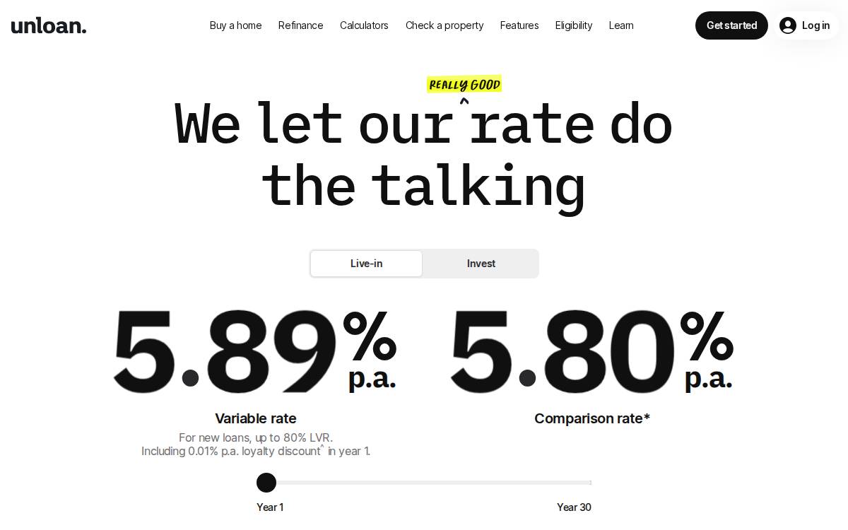 Unloan website preview