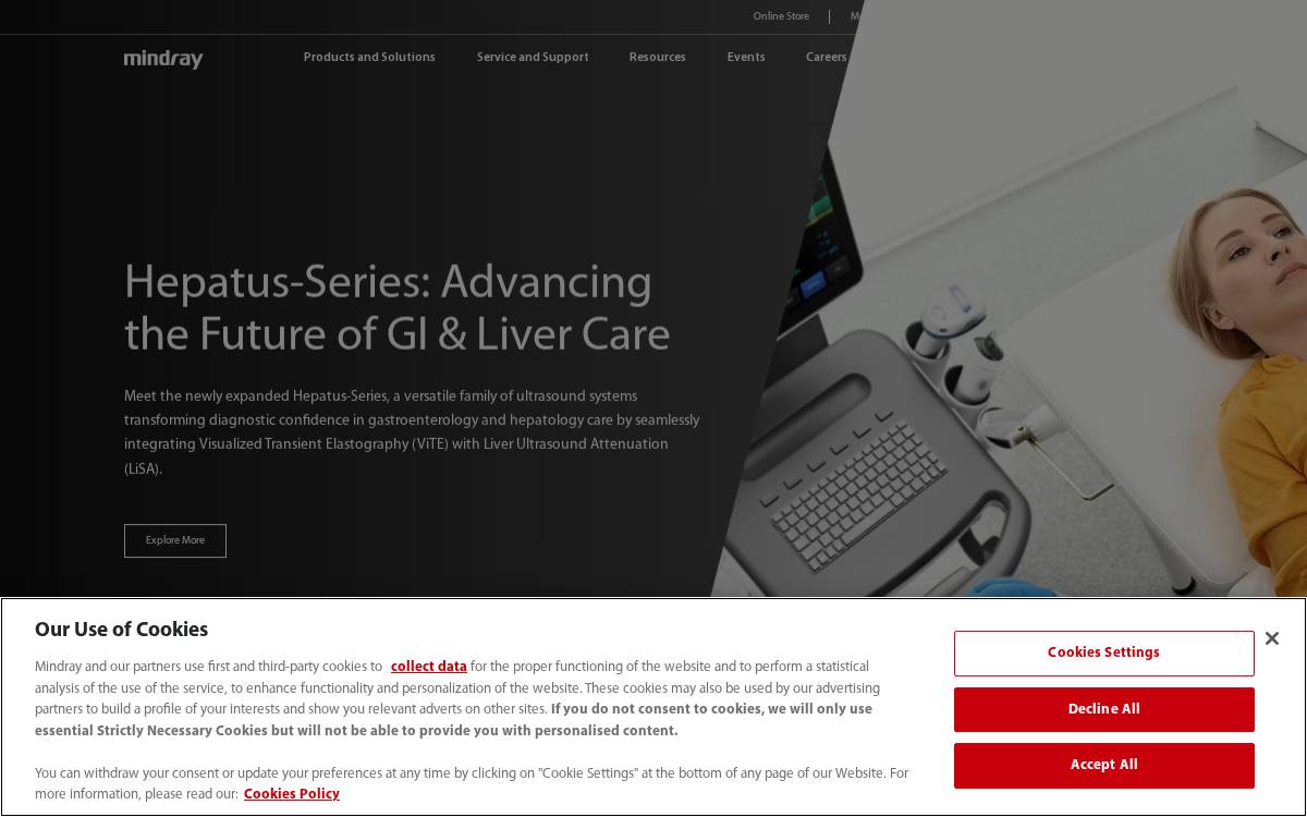迈瑞医疗 website preview