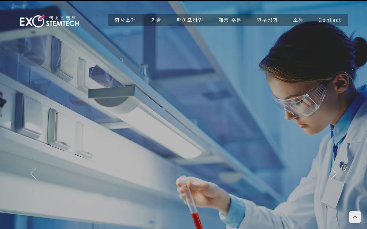 엑소스템텍 website preview