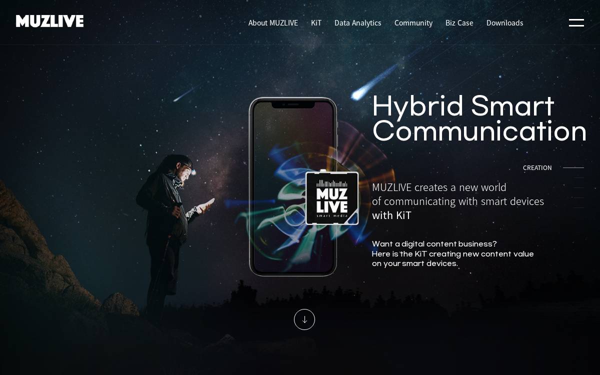 뮤즈라이브 website preview
