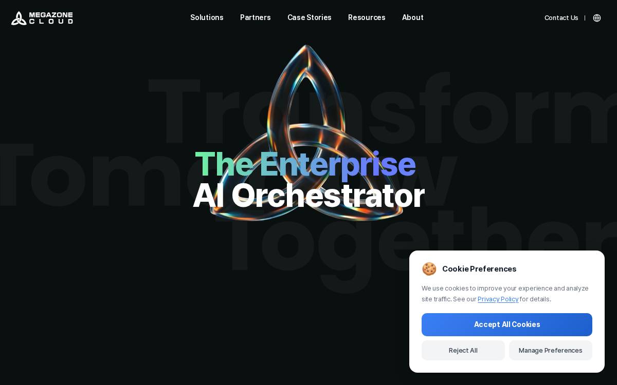 메가존클라우드 website preview