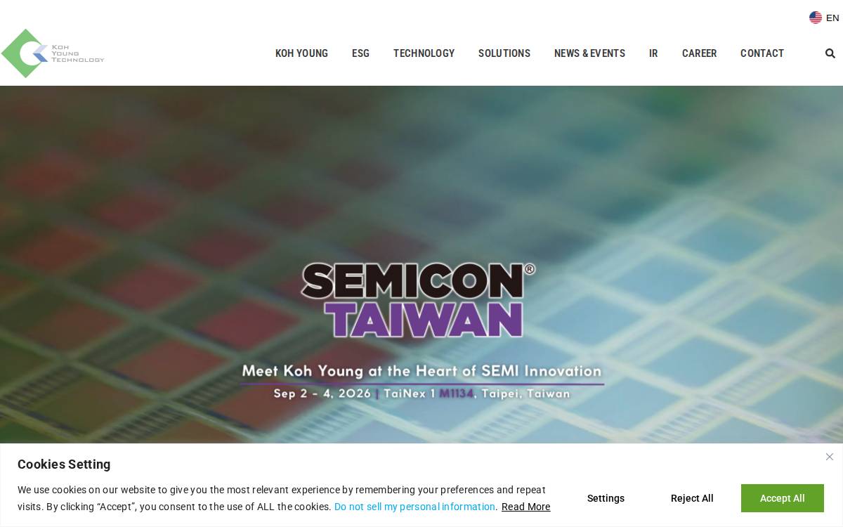 고영테크놀러지 website preview
