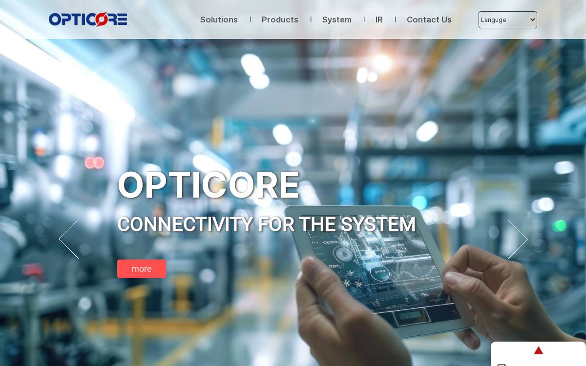 ㈜옵티코어 website preview