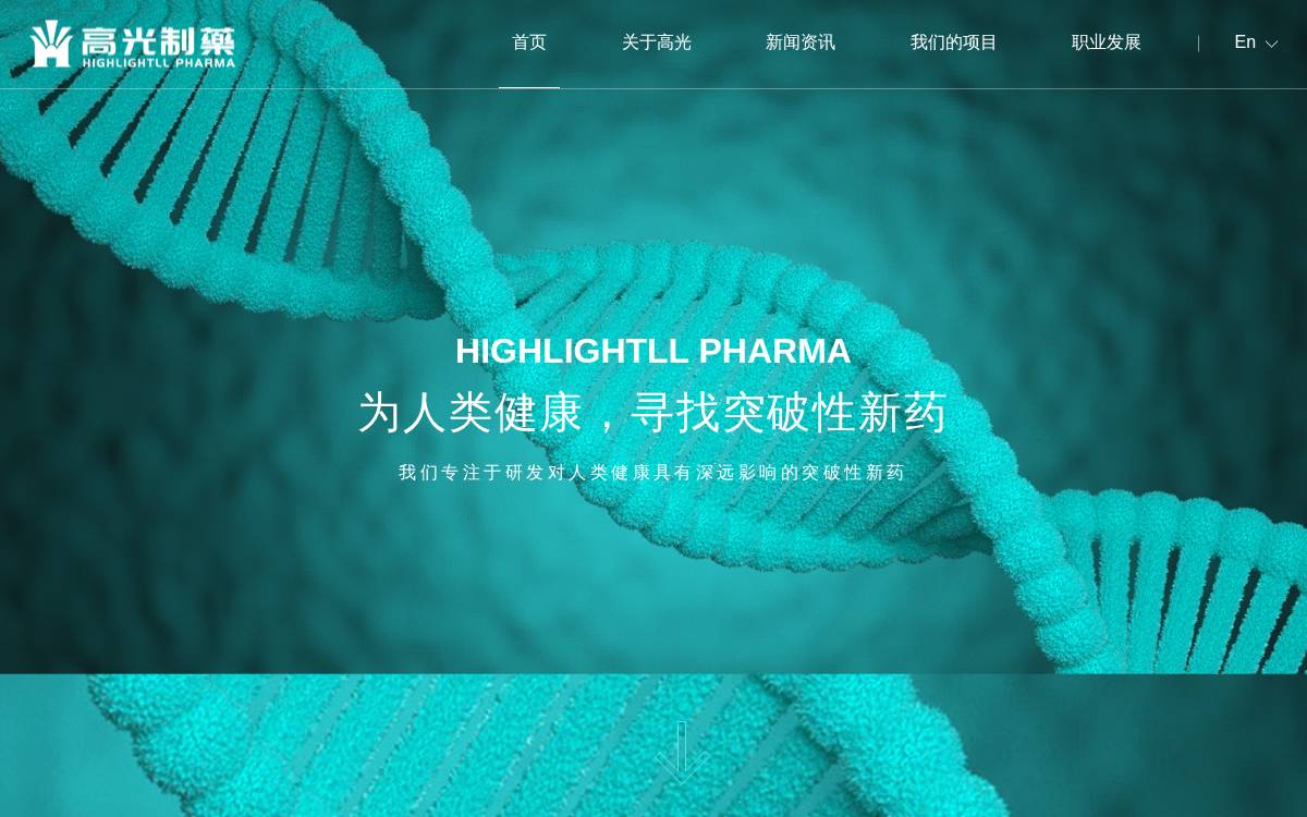 高光制药 website preview