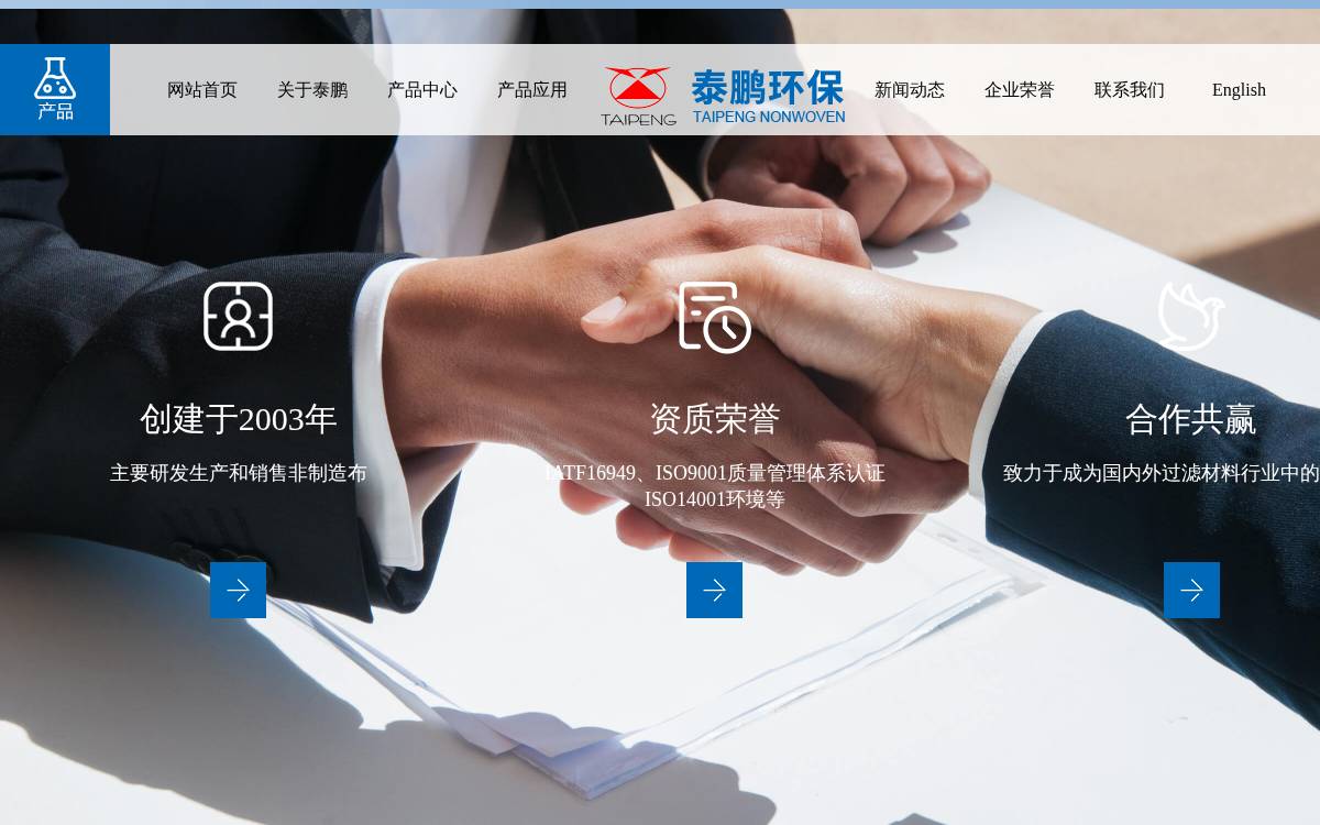 泰鹏环保 website preview