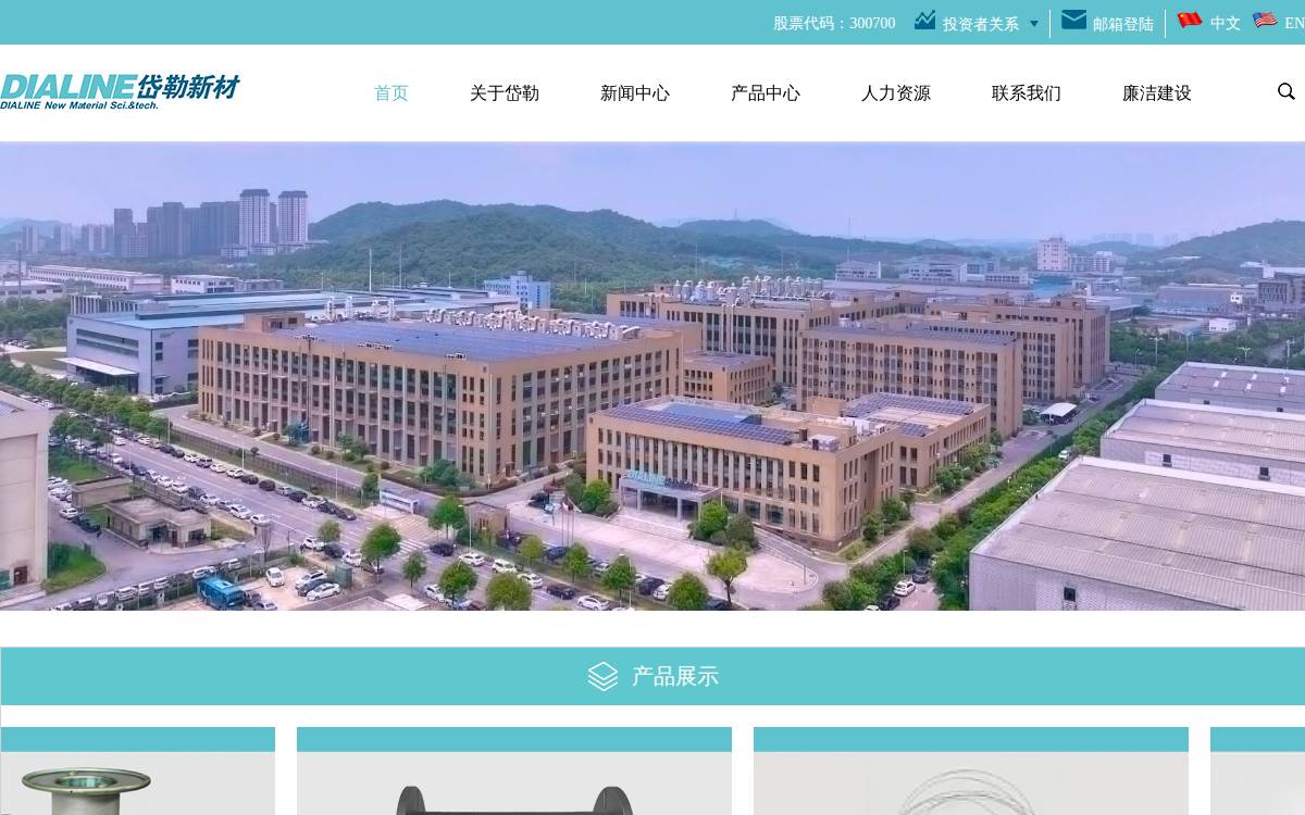 岱勒新材 website preview
