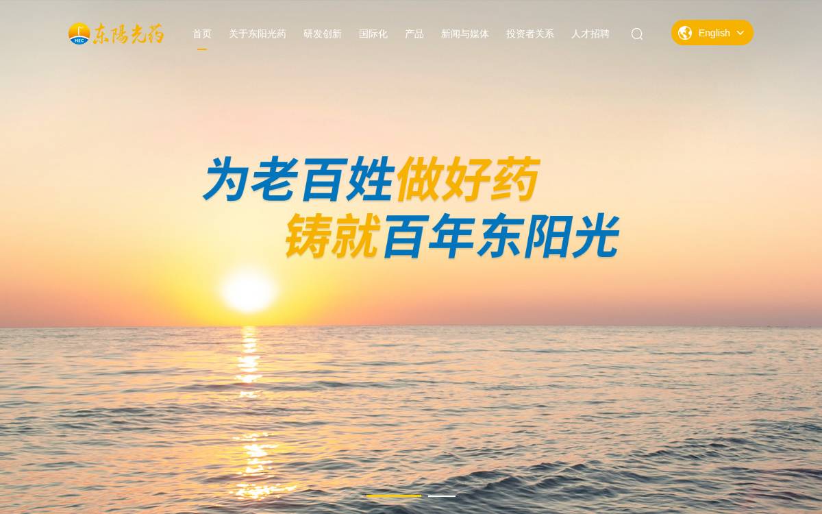 东阳光药 website preview