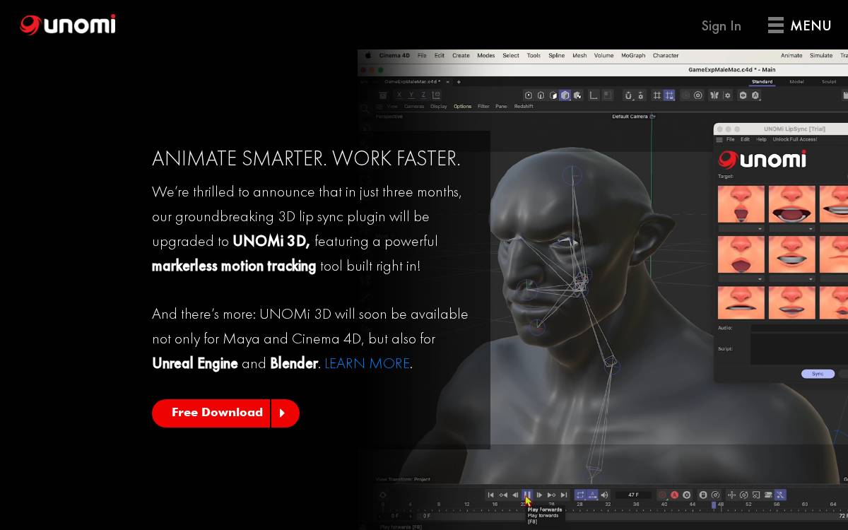 Unomi website preview