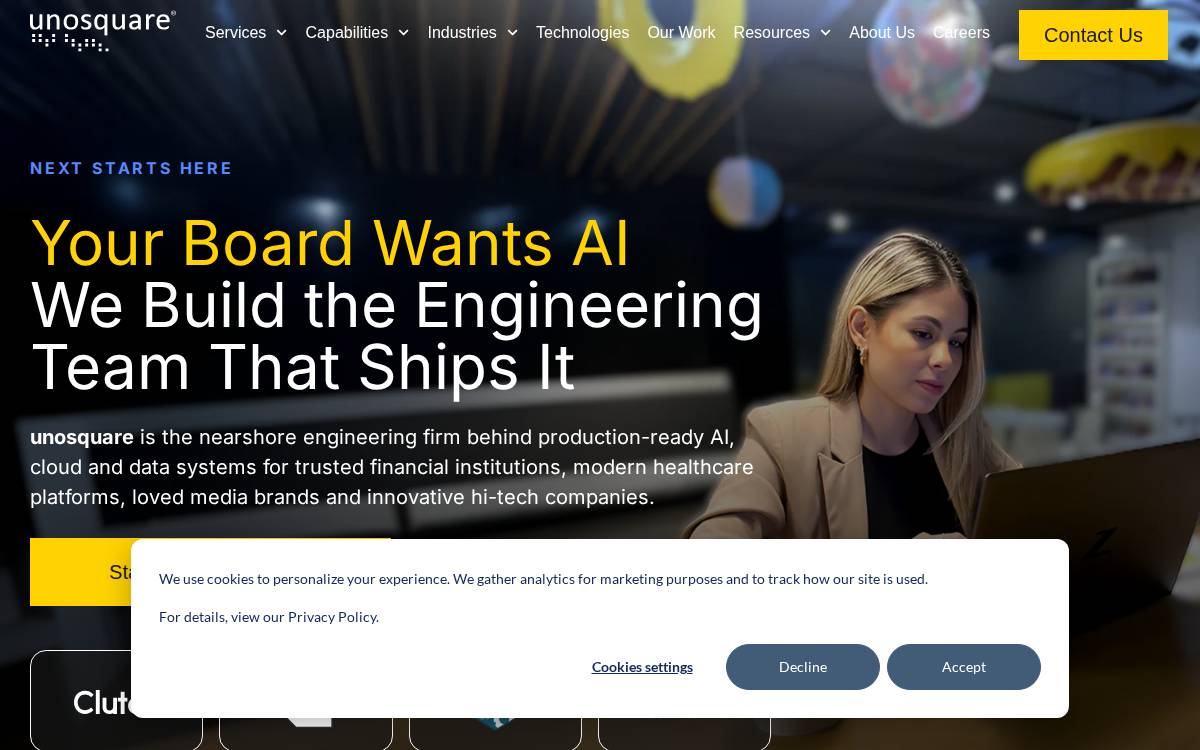 Unosquare website preview