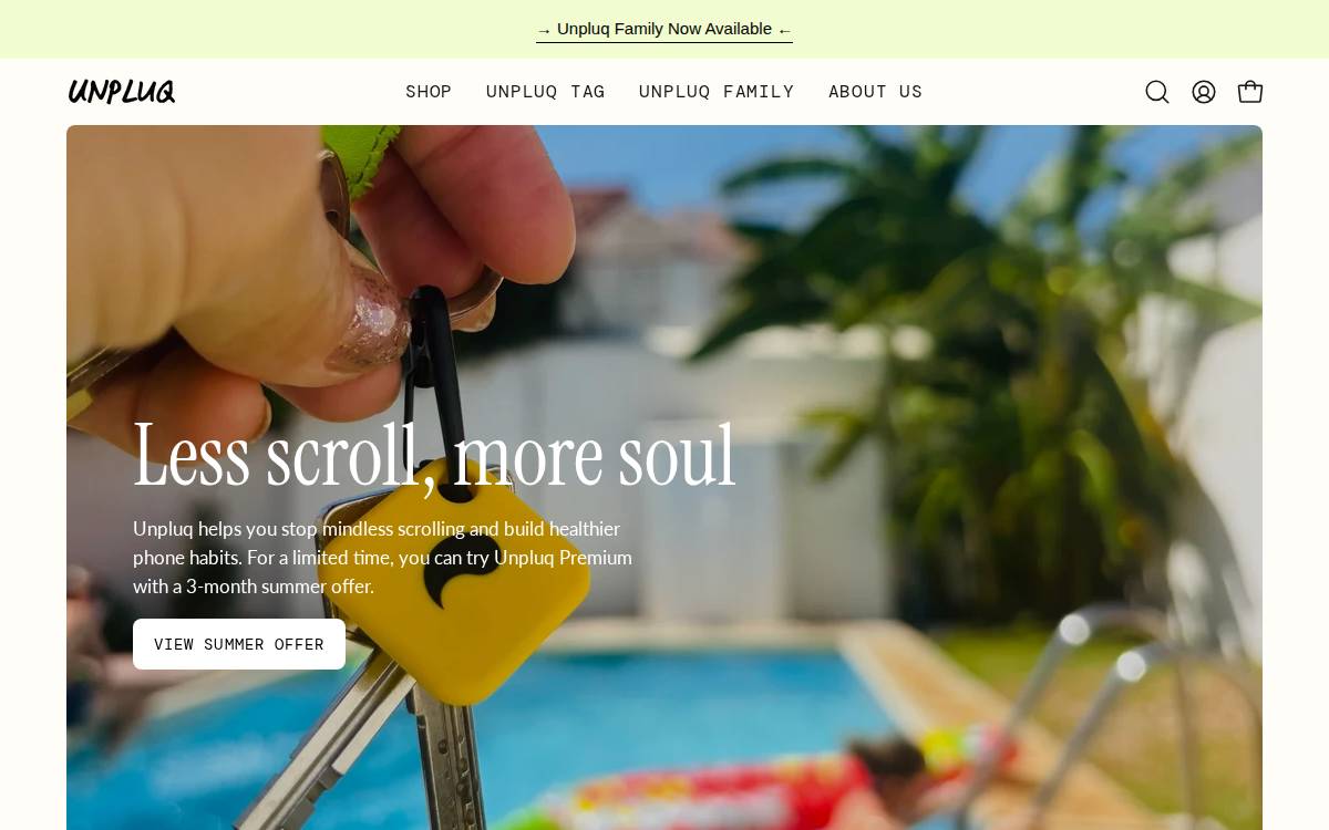 Unpluq website preview
