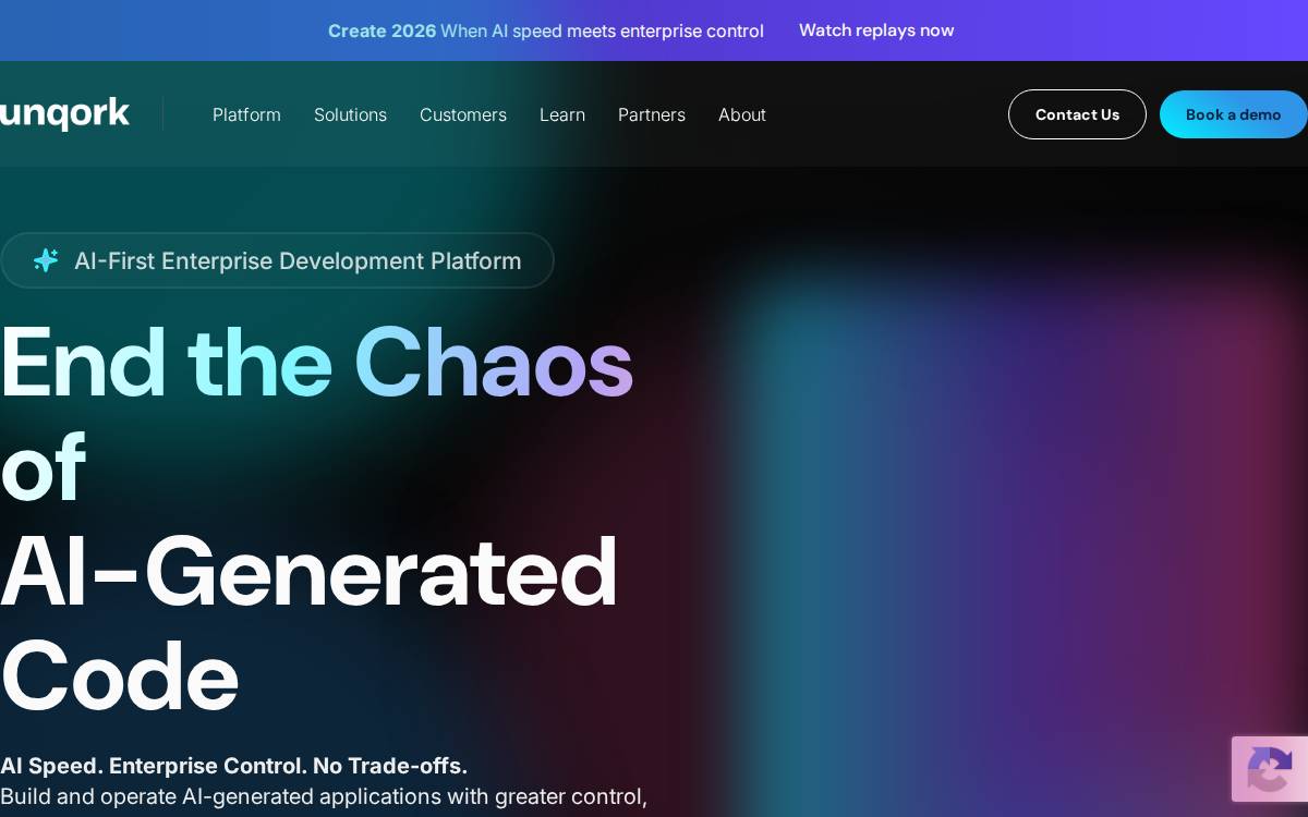 Unqork website preview