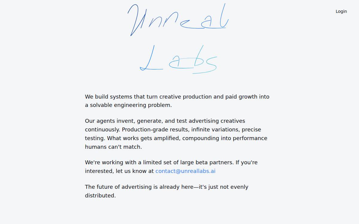 Unreal Labs website preview