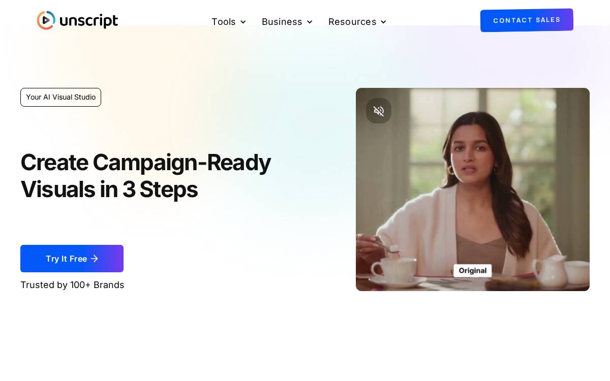 Unscript Ai website preview