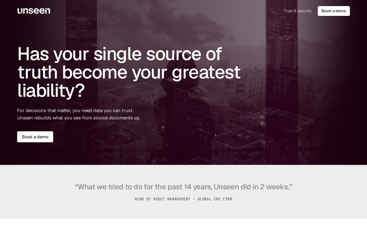 Unseen website preview