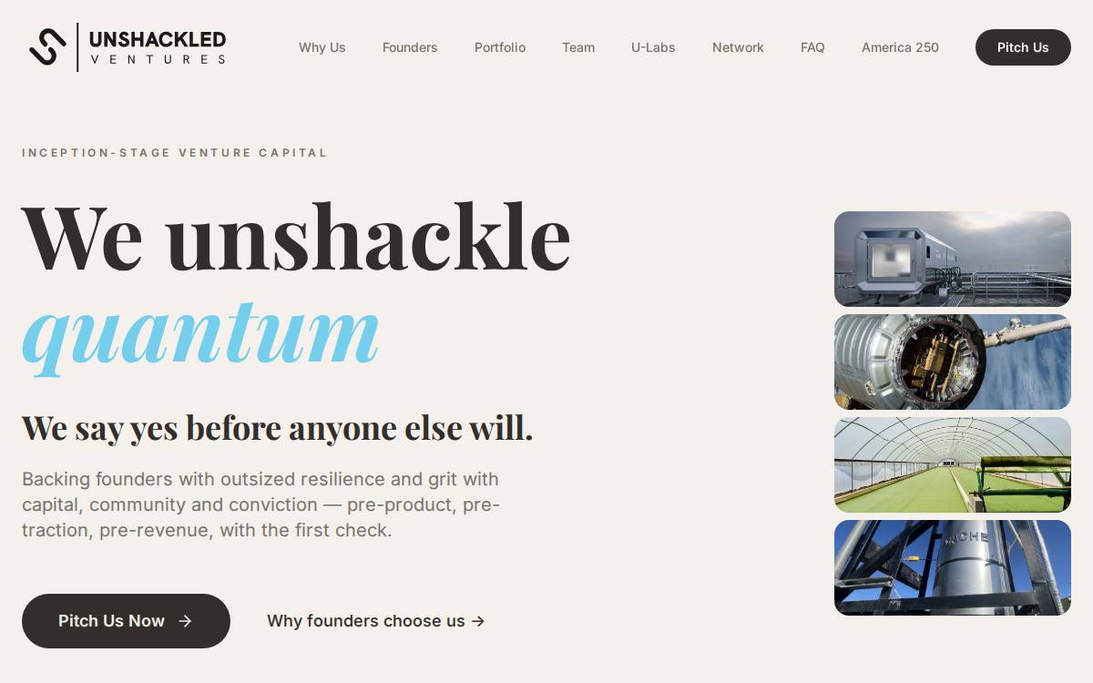 Unshackled Ventures I website preview