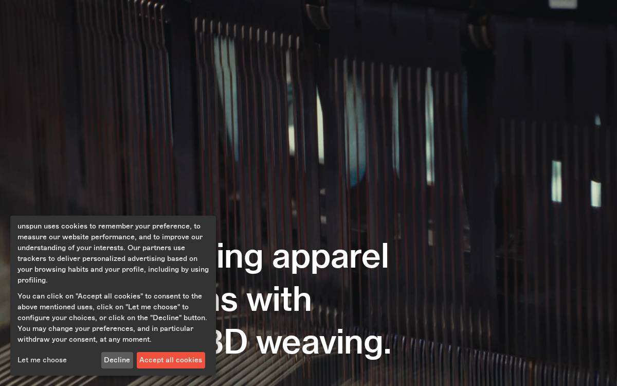 Unspun website preview