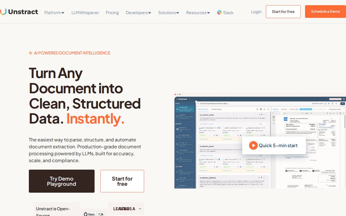 Unstract website preview
