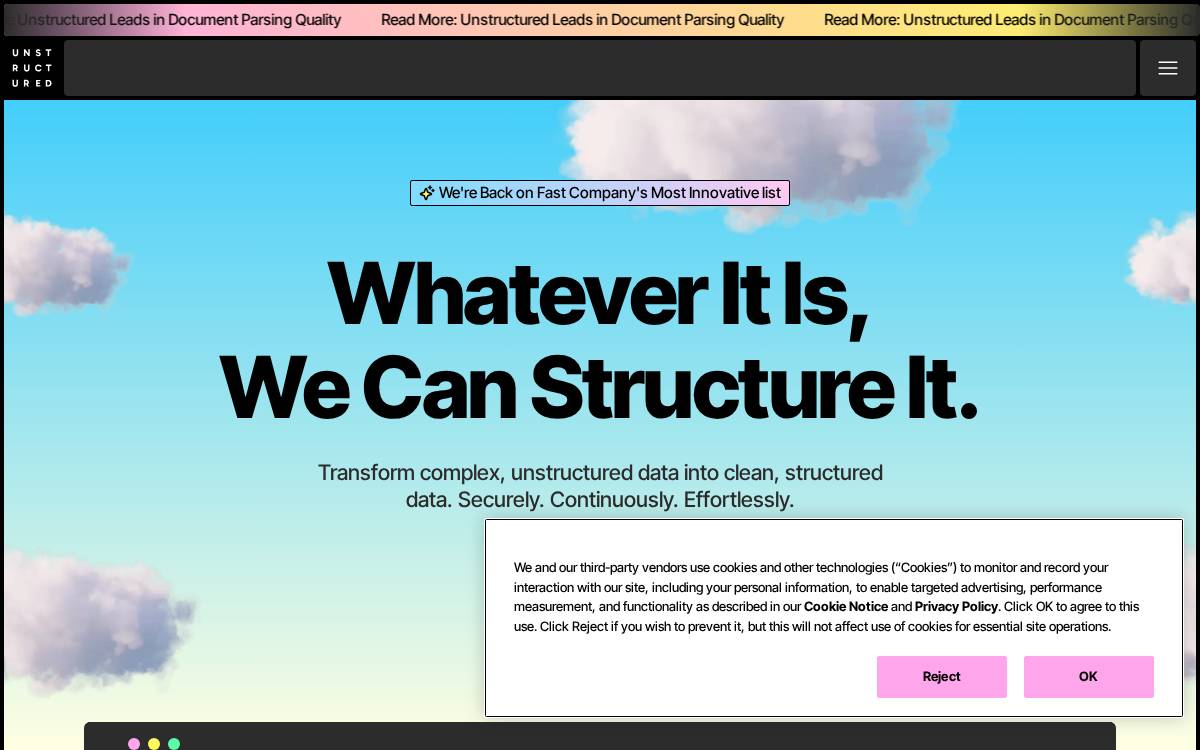 Unstructured website preview