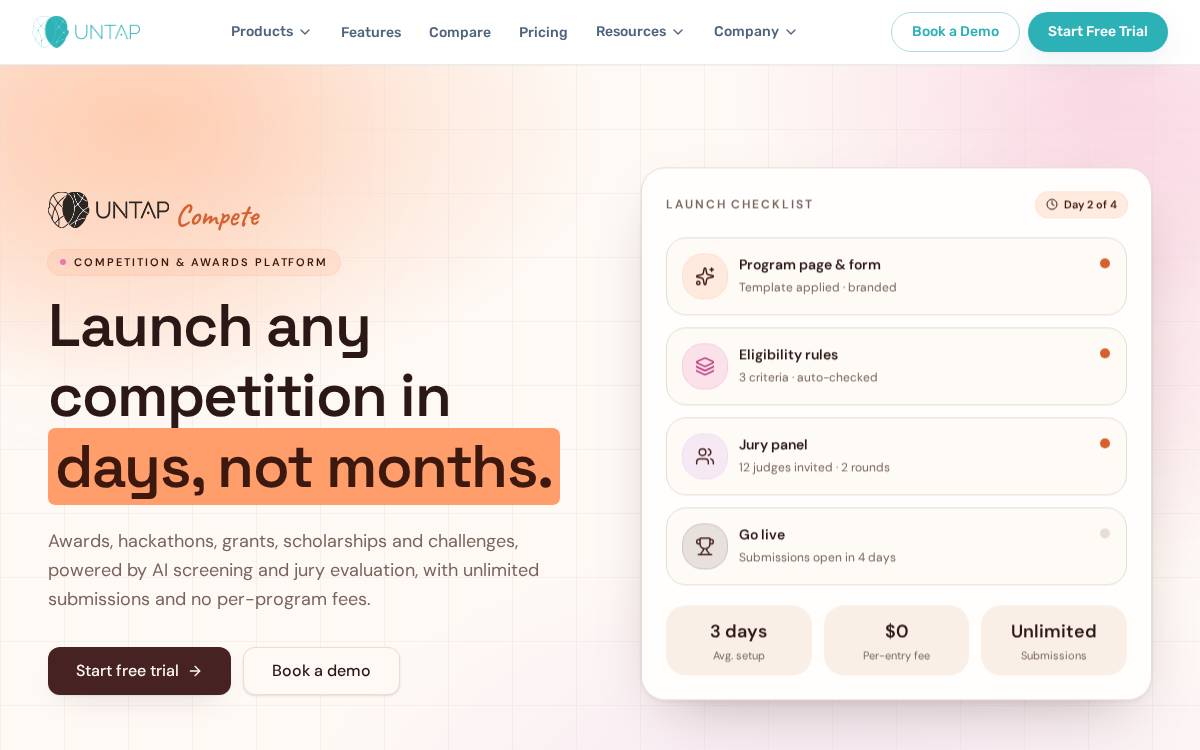 Untap Technologies website preview