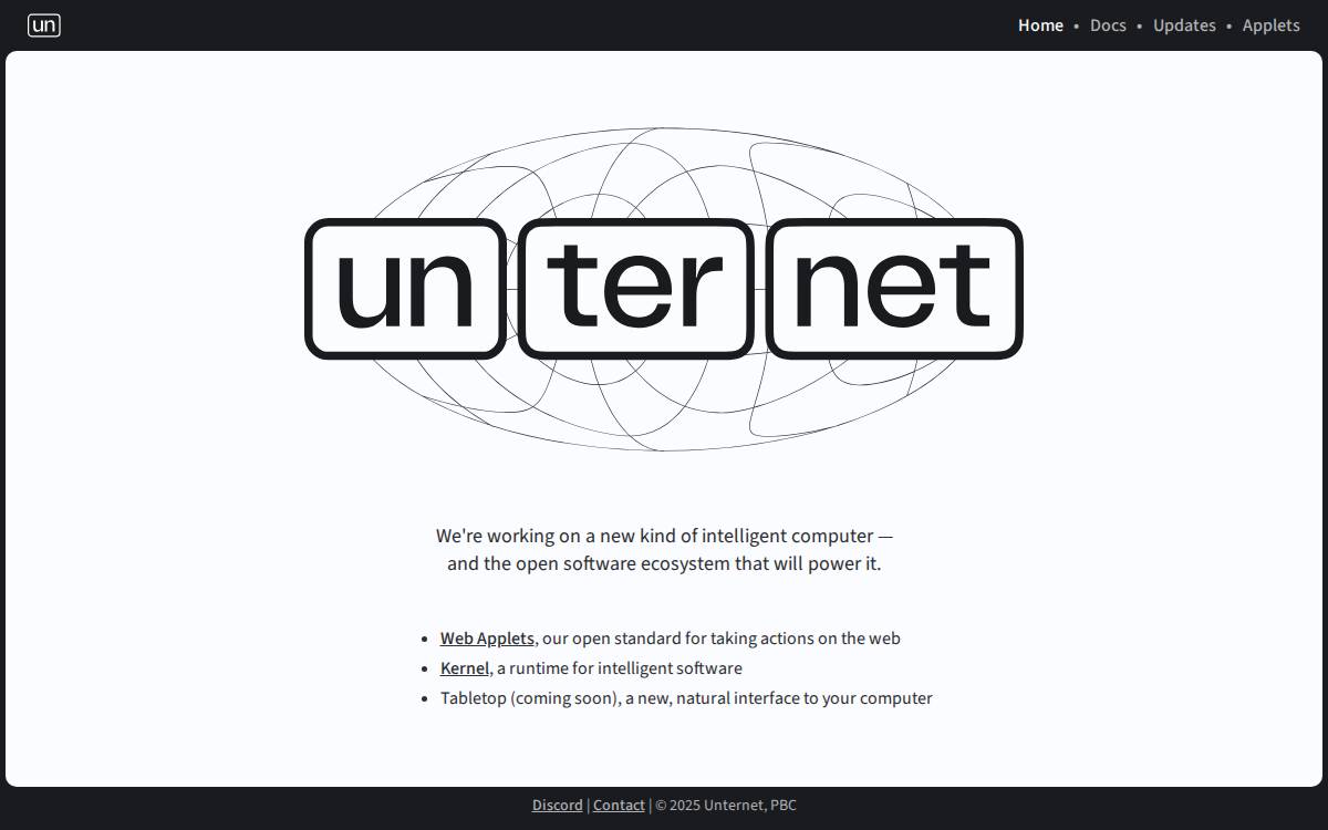 Unternet website preview