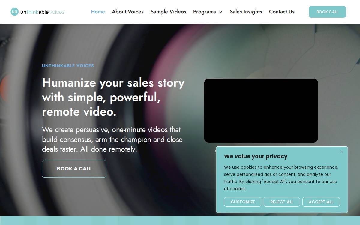 Unthinkablevoices website preview