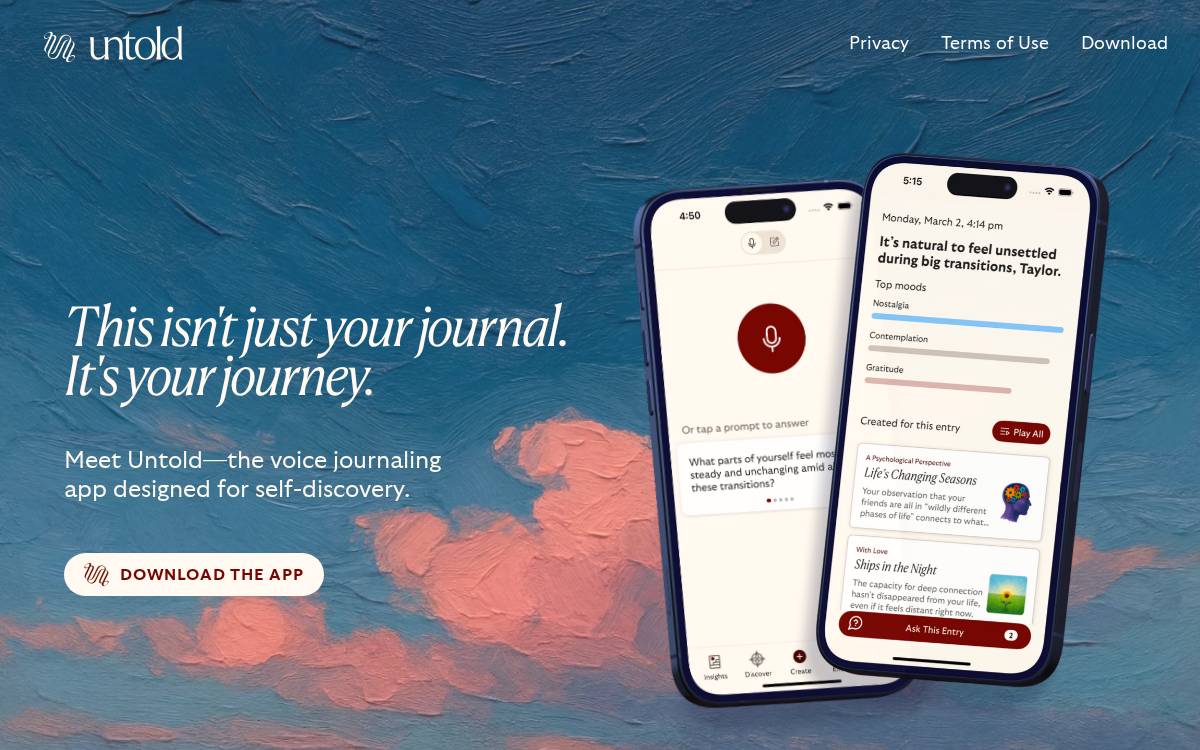 Untold website preview