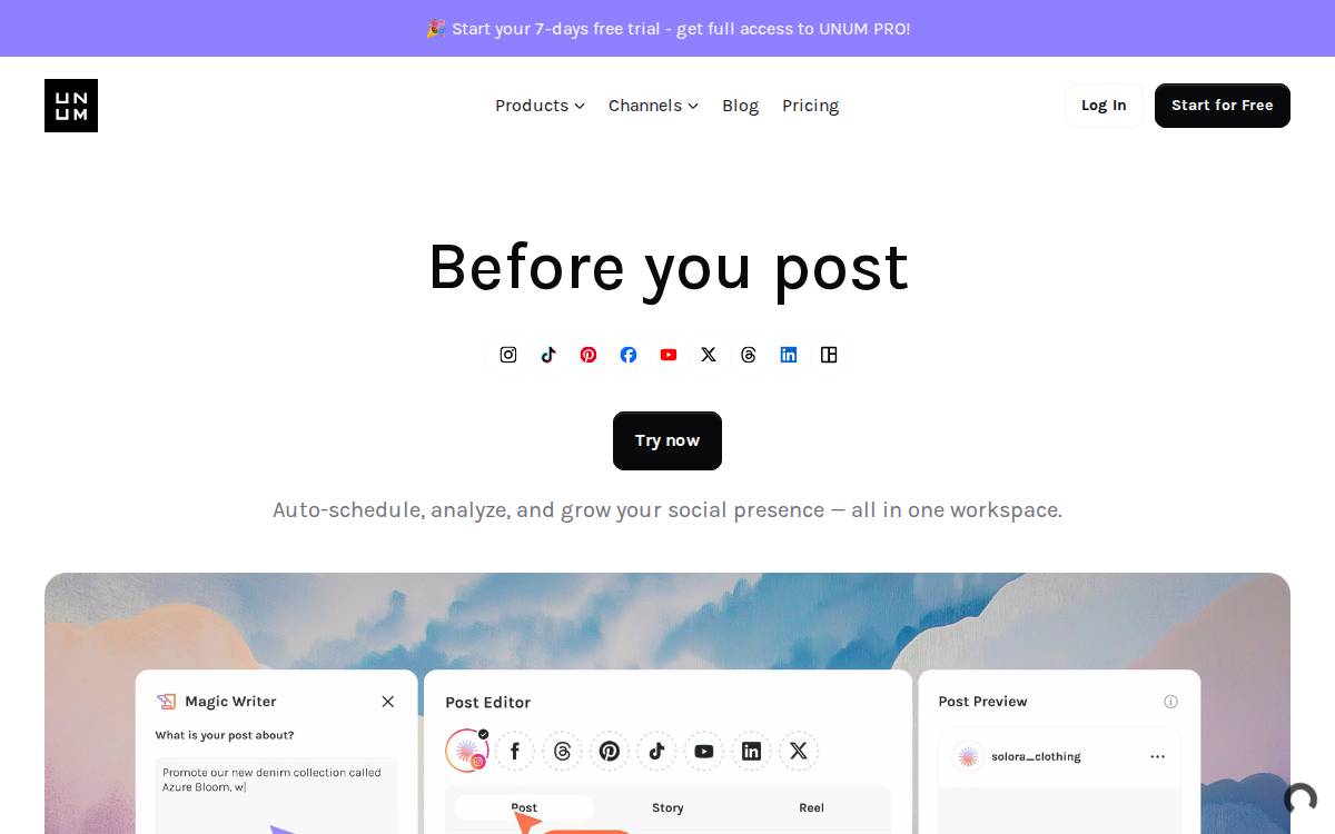 UNUM website preview
