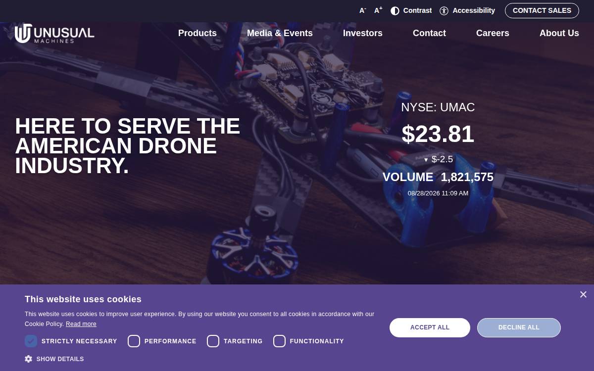 Unusual Machines website preview