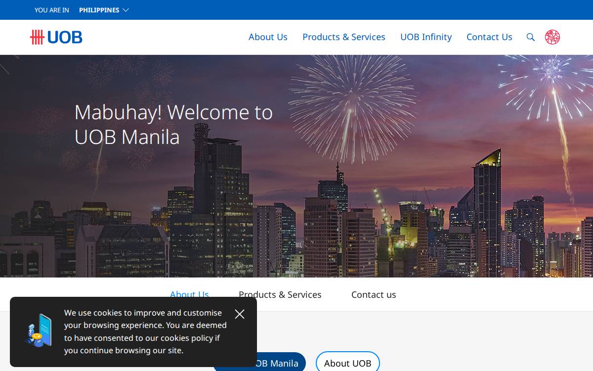 UOB Philippines website preview