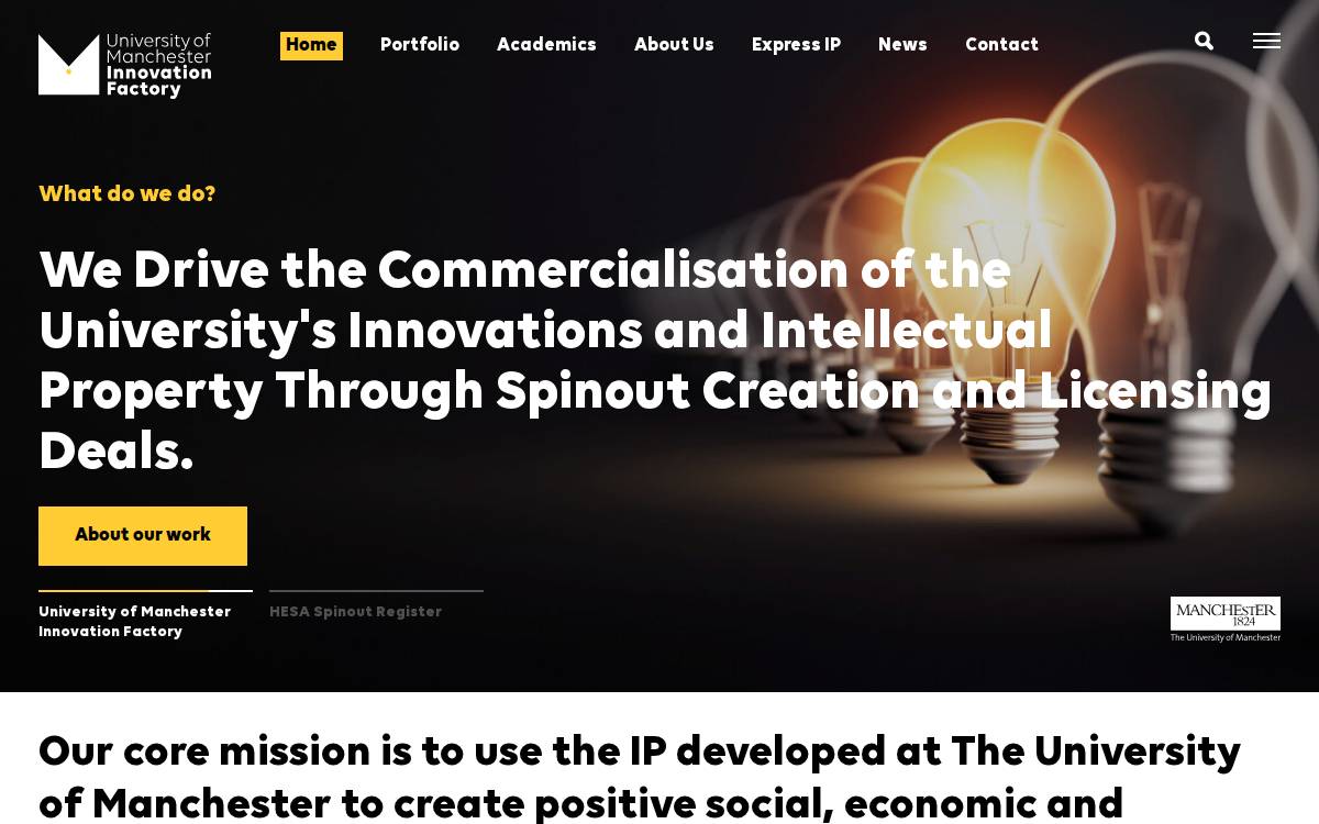 Uominnovationfactory website preview
