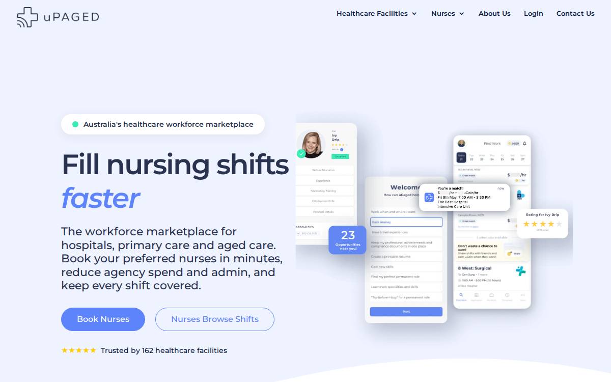 Upaged website preview