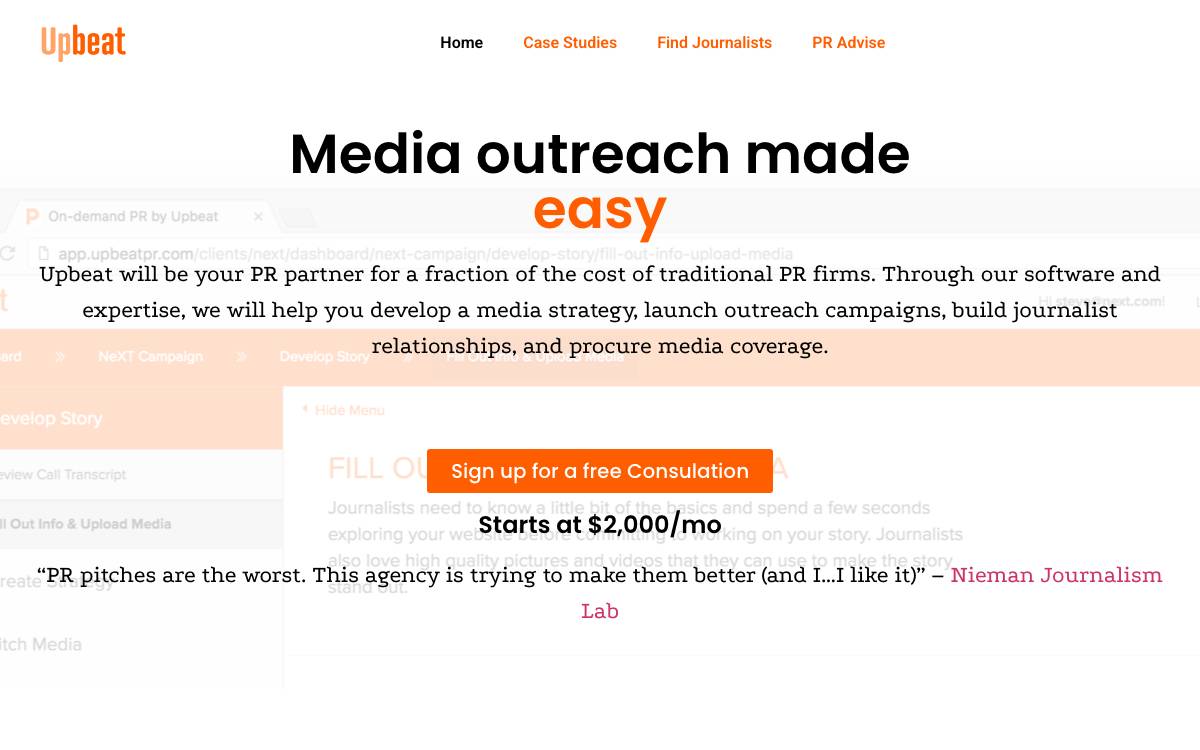 Upbeat website preview