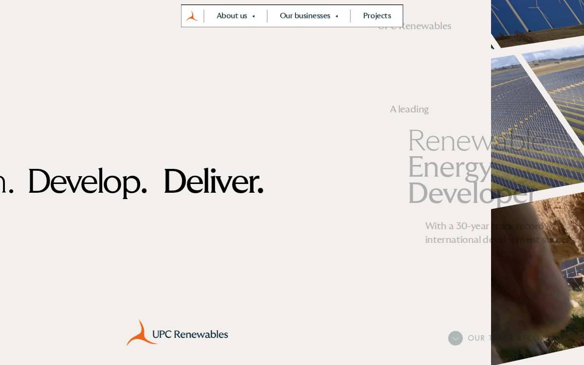 UPC Renewables website preview