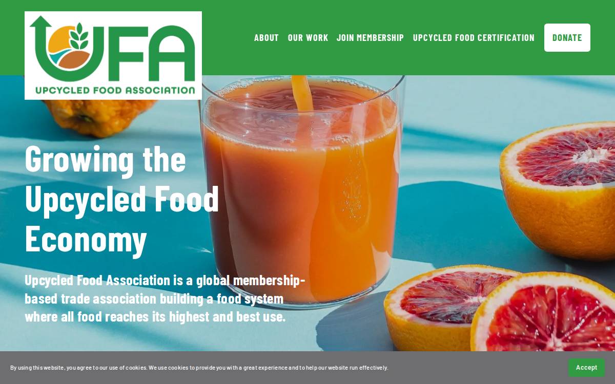 Upcycled Food Association website preview