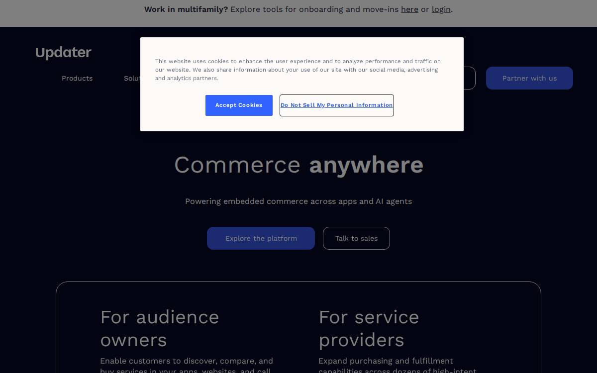 Updater website preview