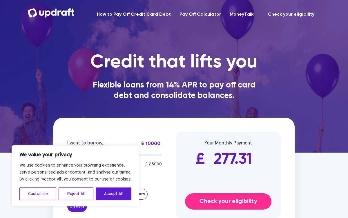 Updraft website preview