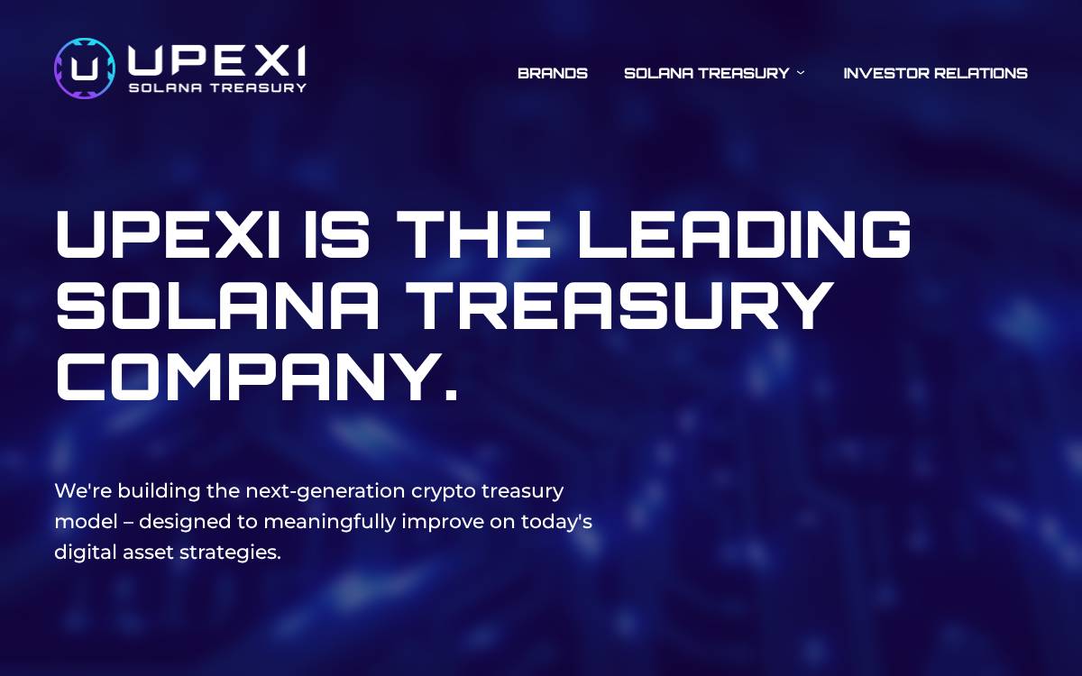 Upexi website preview