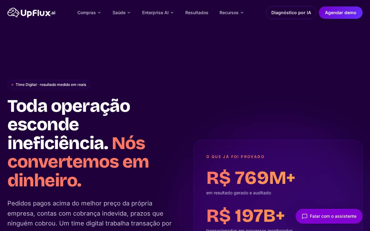 Upflux website preview
