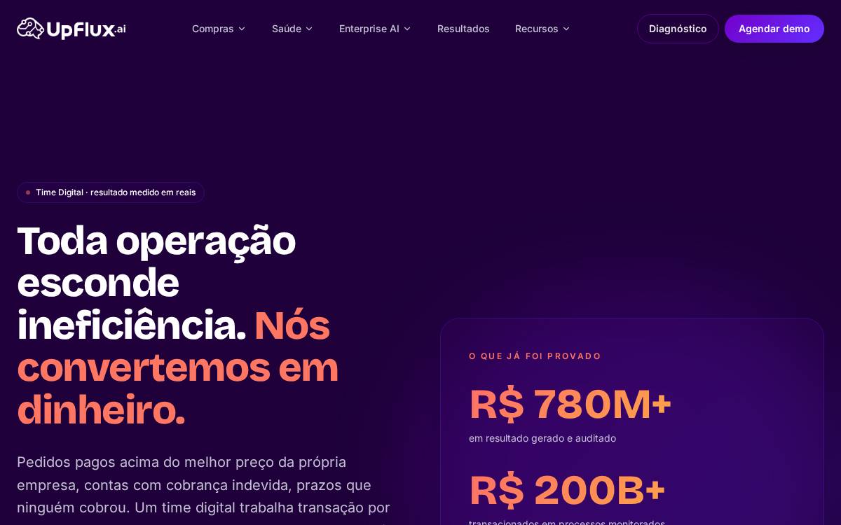 Upflux website preview