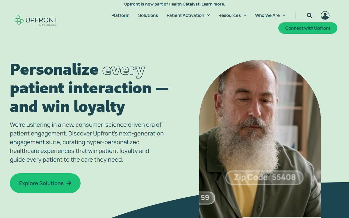 Upfronthealthcare website preview
