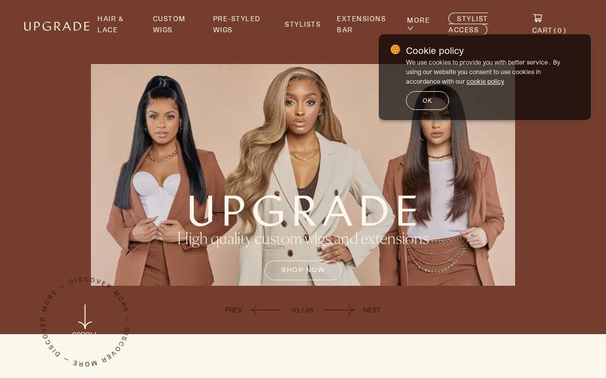 Upgrade Boutique website preview