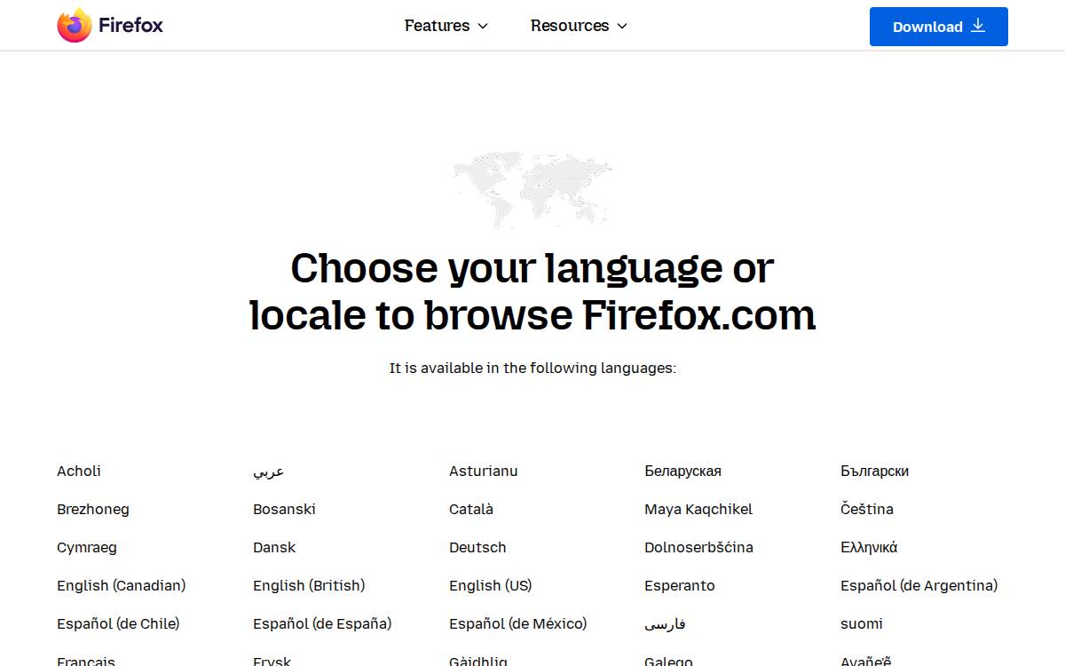 Upgrade to Firefox website preview
