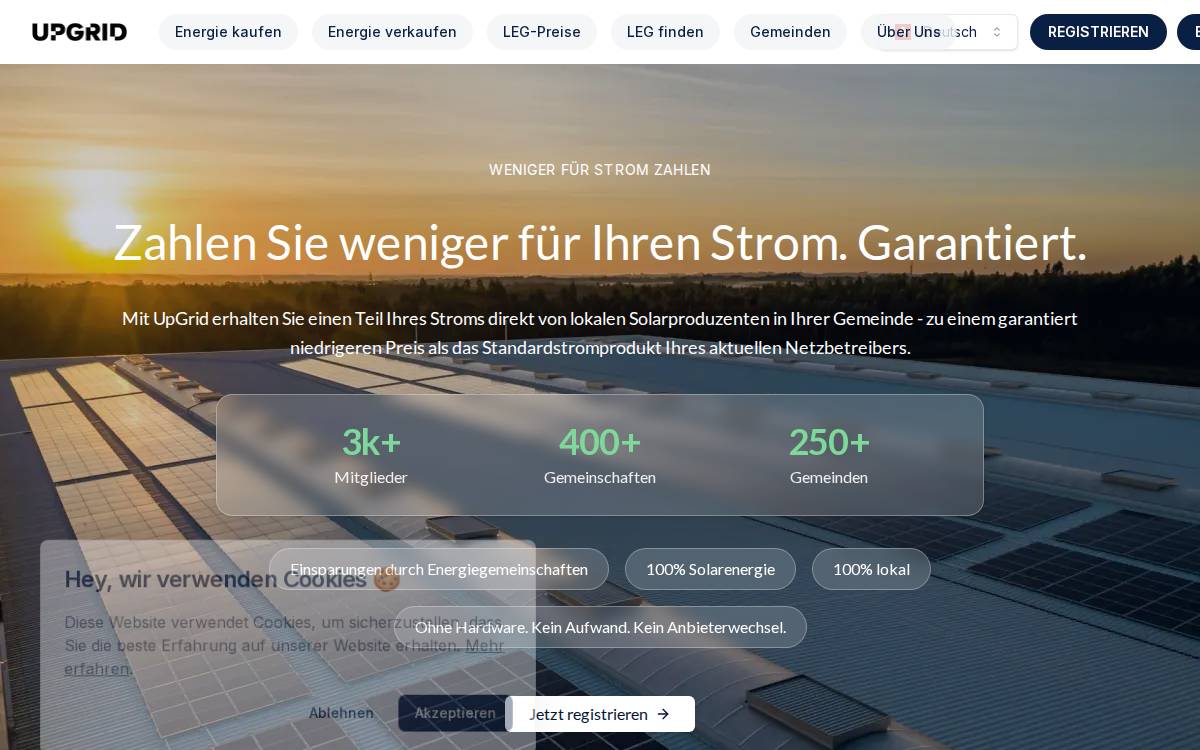 Upgrid website preview