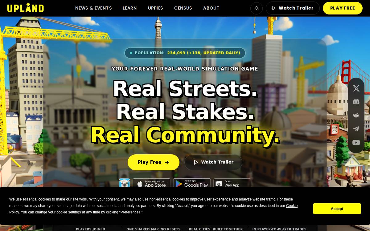 Uplandme website preview