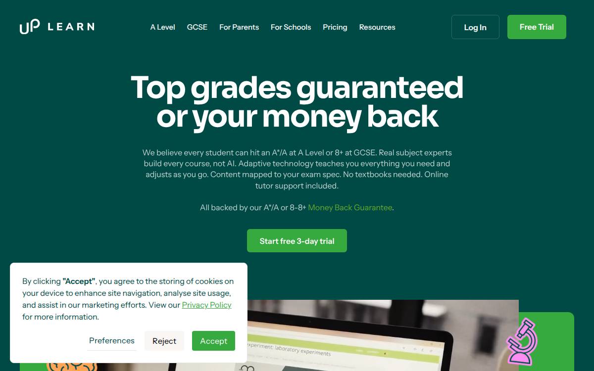 Uplearn website preview
