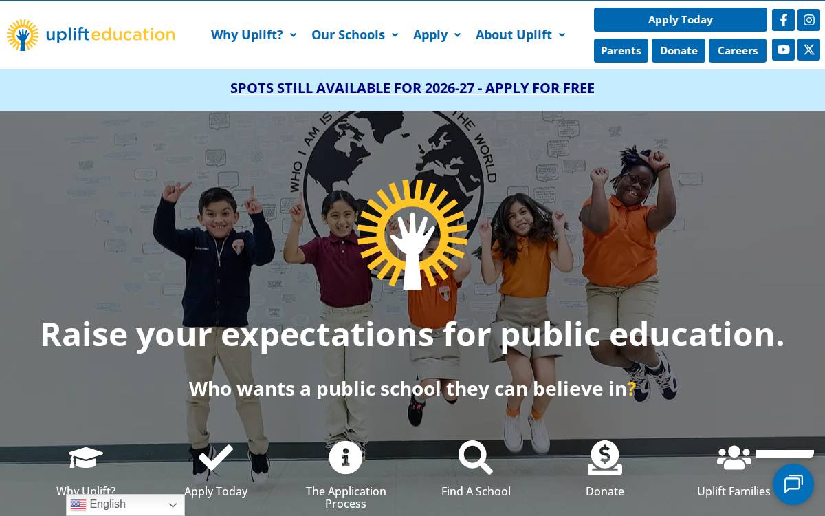 Uplift Education 45 Schools website preview
