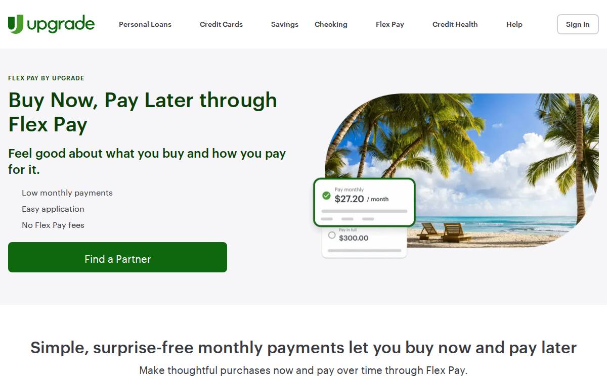 Uplift Travel financing website preview
