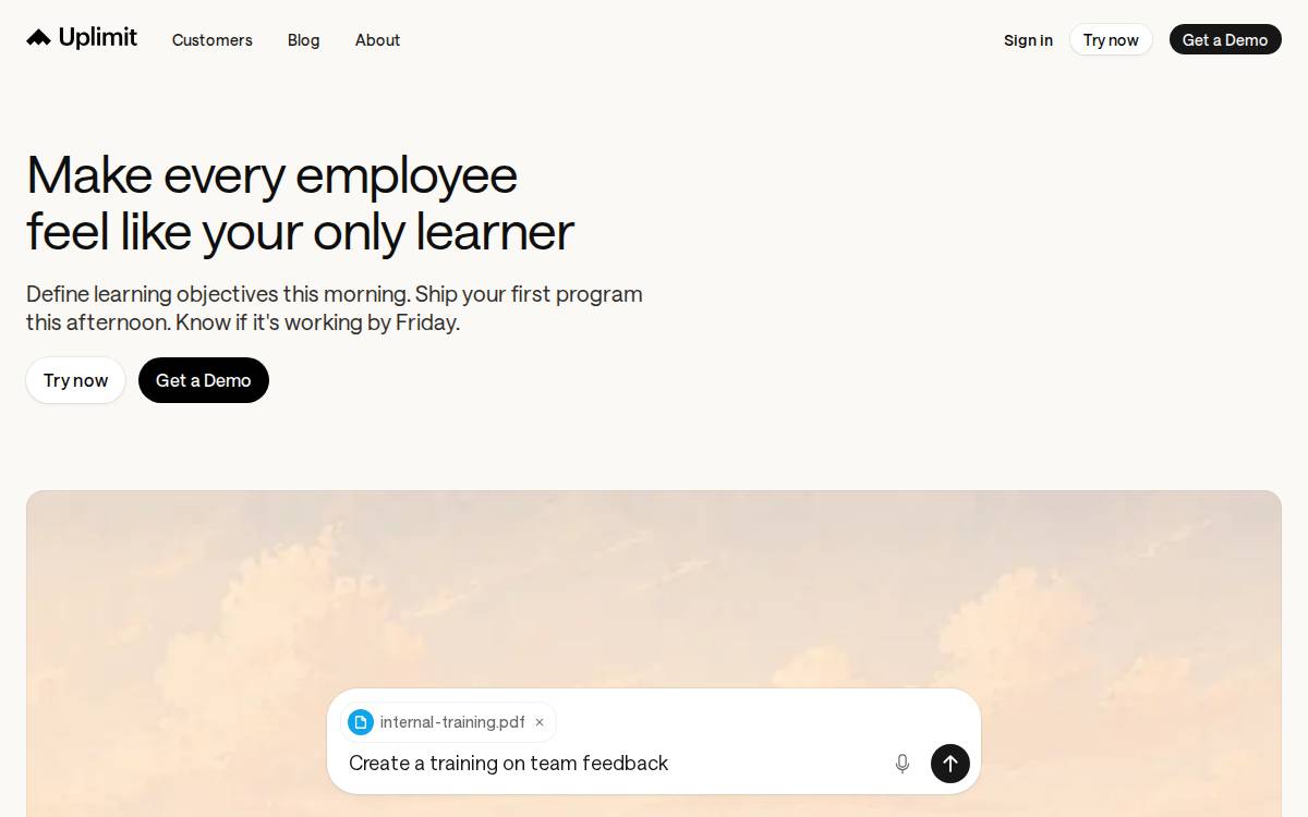 Uplimit website preview
