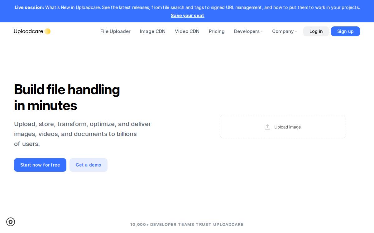 Uploadcare website preview