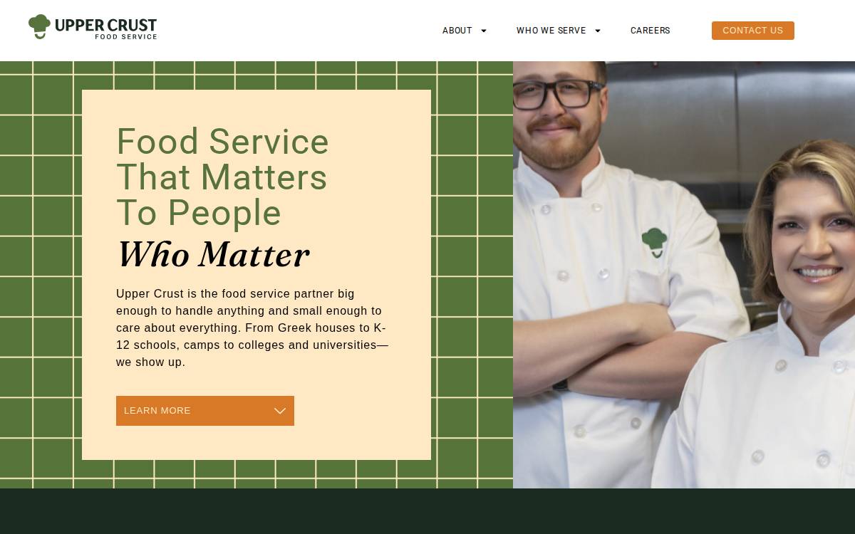 Upper Crust Food Service website preview